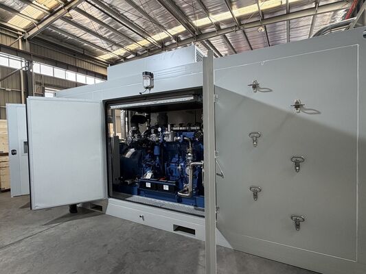 Harga bagus 400kW Mesin Yuchai Generator gas alam dengan soundproof kanopi untuk pasokan listrik luar on line